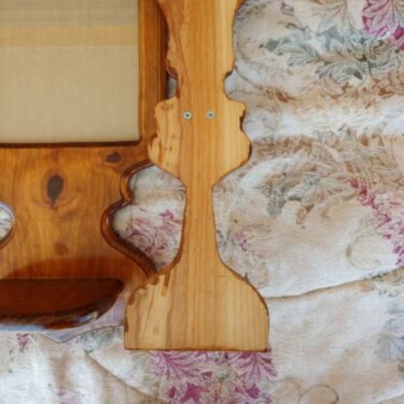 👁️‍🗨️WOOD 3 PIECES✅ Vintage  Wood Picture Frame & Candle Sconce Set Price Firm - Picture 5 of 16